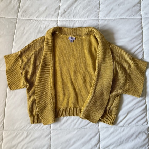 Worthington Knit Open Cropped Cardigan Sweater in Fun Green Size XL - Picture 1 of 4